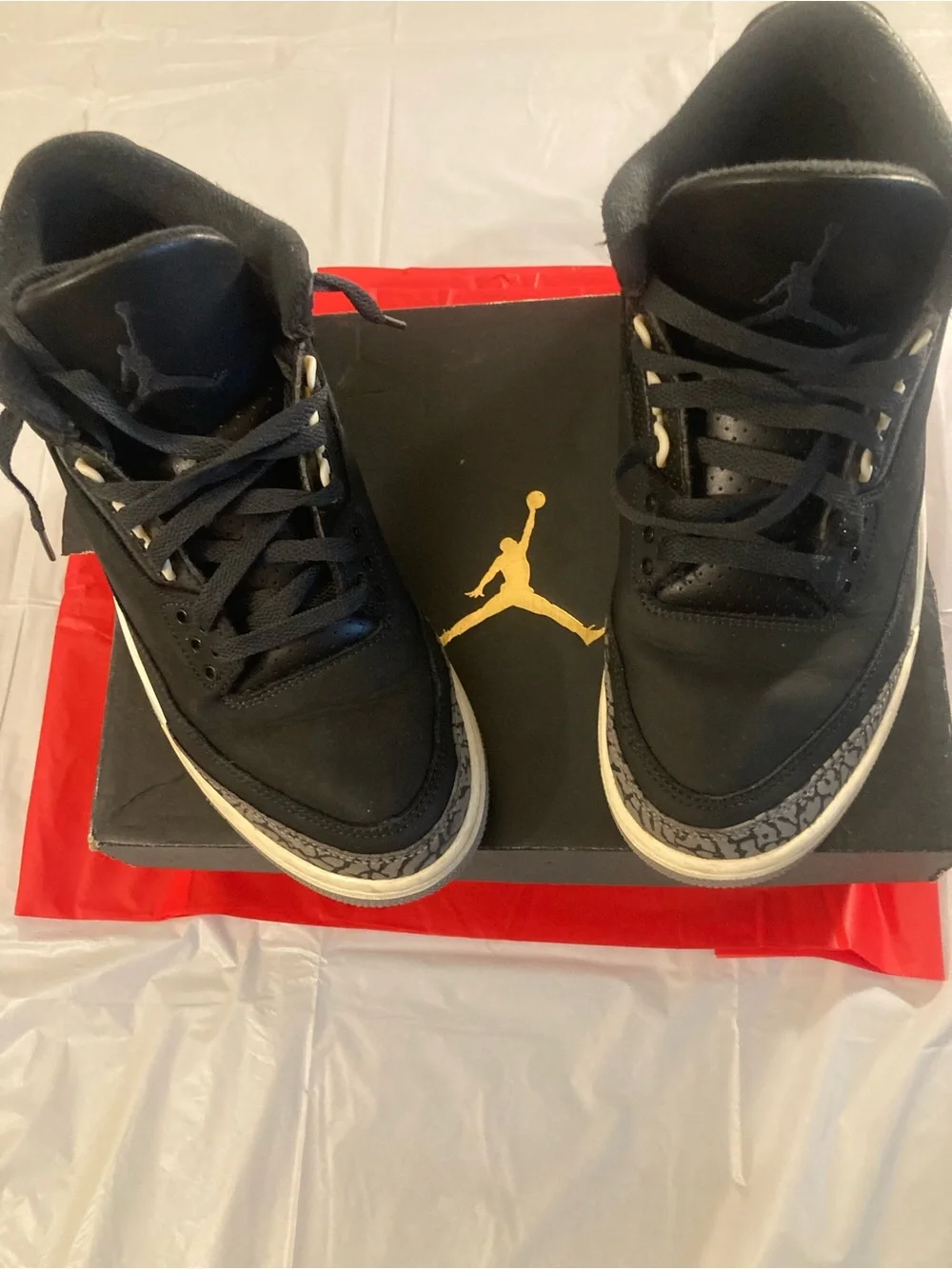 Jordan Men Black Sneakers with Grey Elephant Print